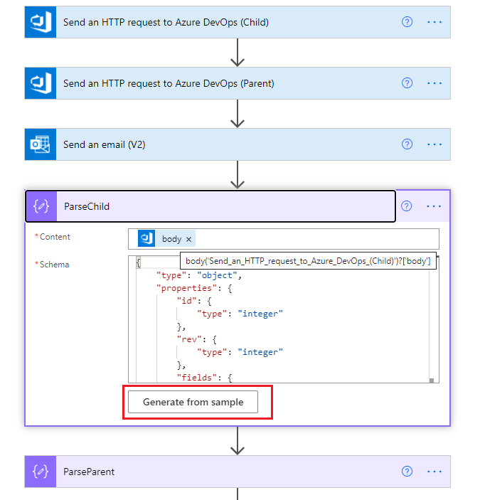 Parse json of HTTP Send Request