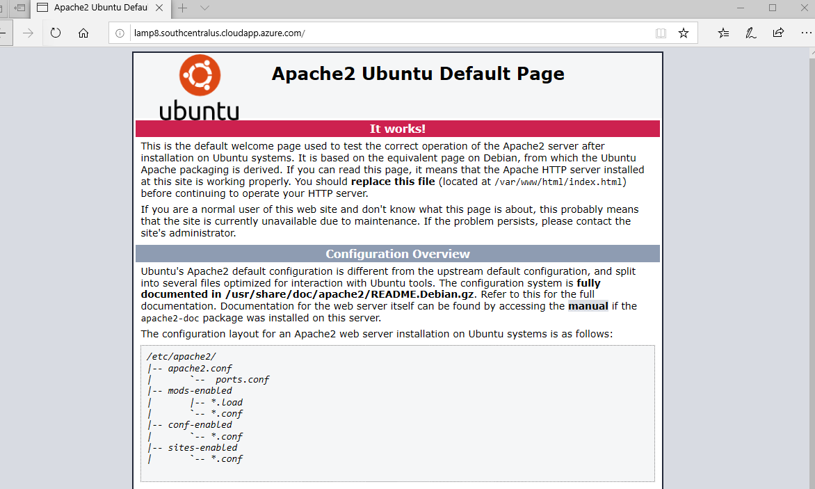 apache home page